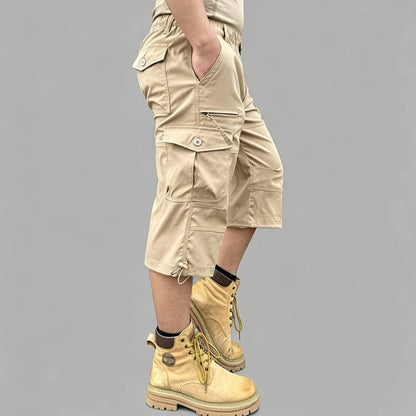 Men's Cargo Shorts New Summer Fashion Multi-Pocket Outdoor 7-Point Pants Daily Outing Hiking Camping Fishing Comfortable Shorts