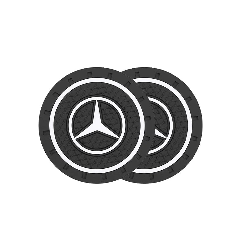 2Pcs Crystal Decoration Silicone Mat Car Water Cup Groove Anti-slip Pads For Mercedes Benz AMG Smart W205 C300 W203 W206 W108