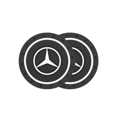 2Pcs Crystal Decoration Silicone Mat Car Water Cup Groove Anti-slip Pads For Mercedes Benz AMG Smart W205 C300 W203 W206 W108
