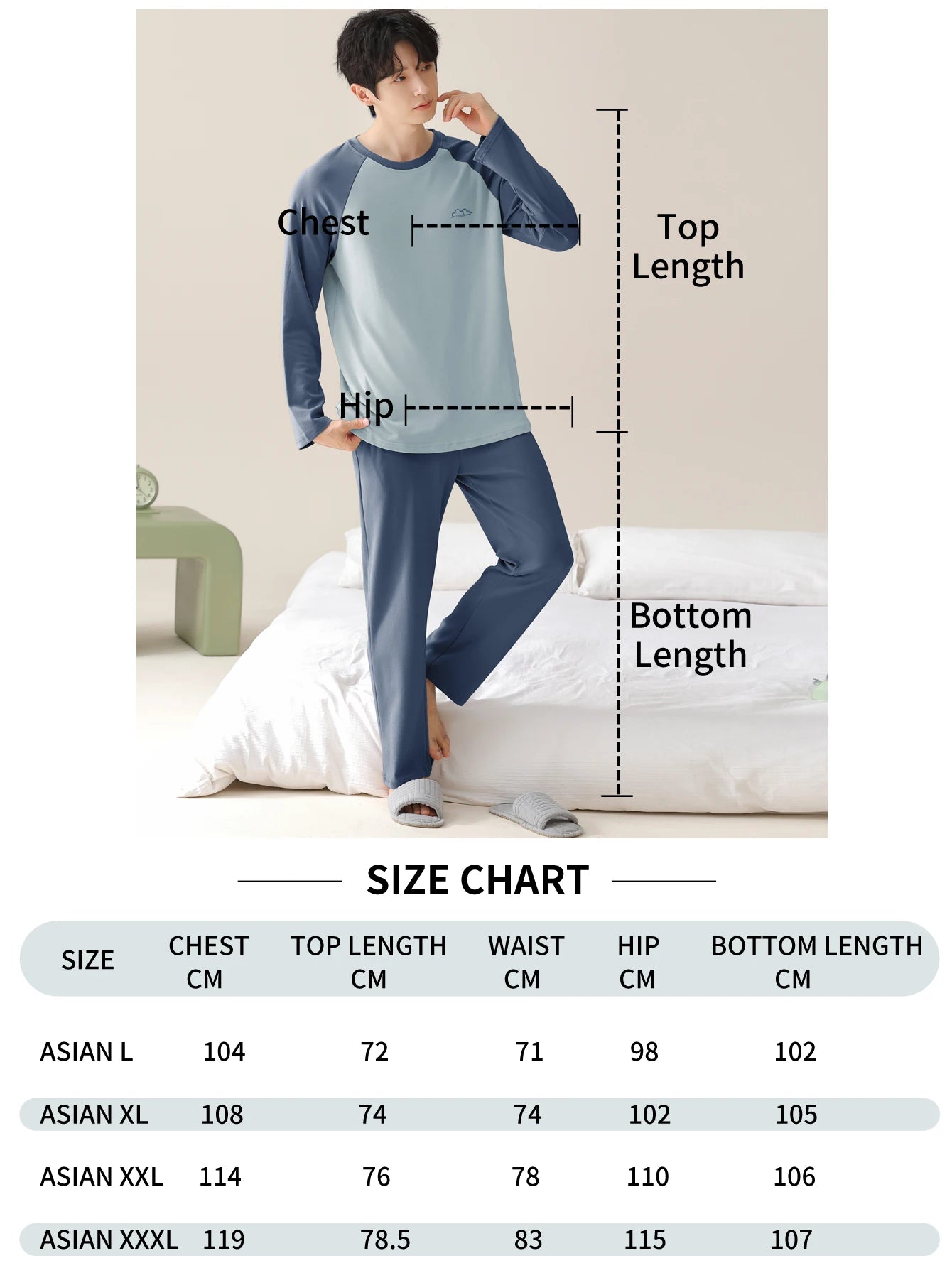 Men's 100% cotton long sleeved four season plus size men's sleepwear, teenage pure cotton home suit set for warmth