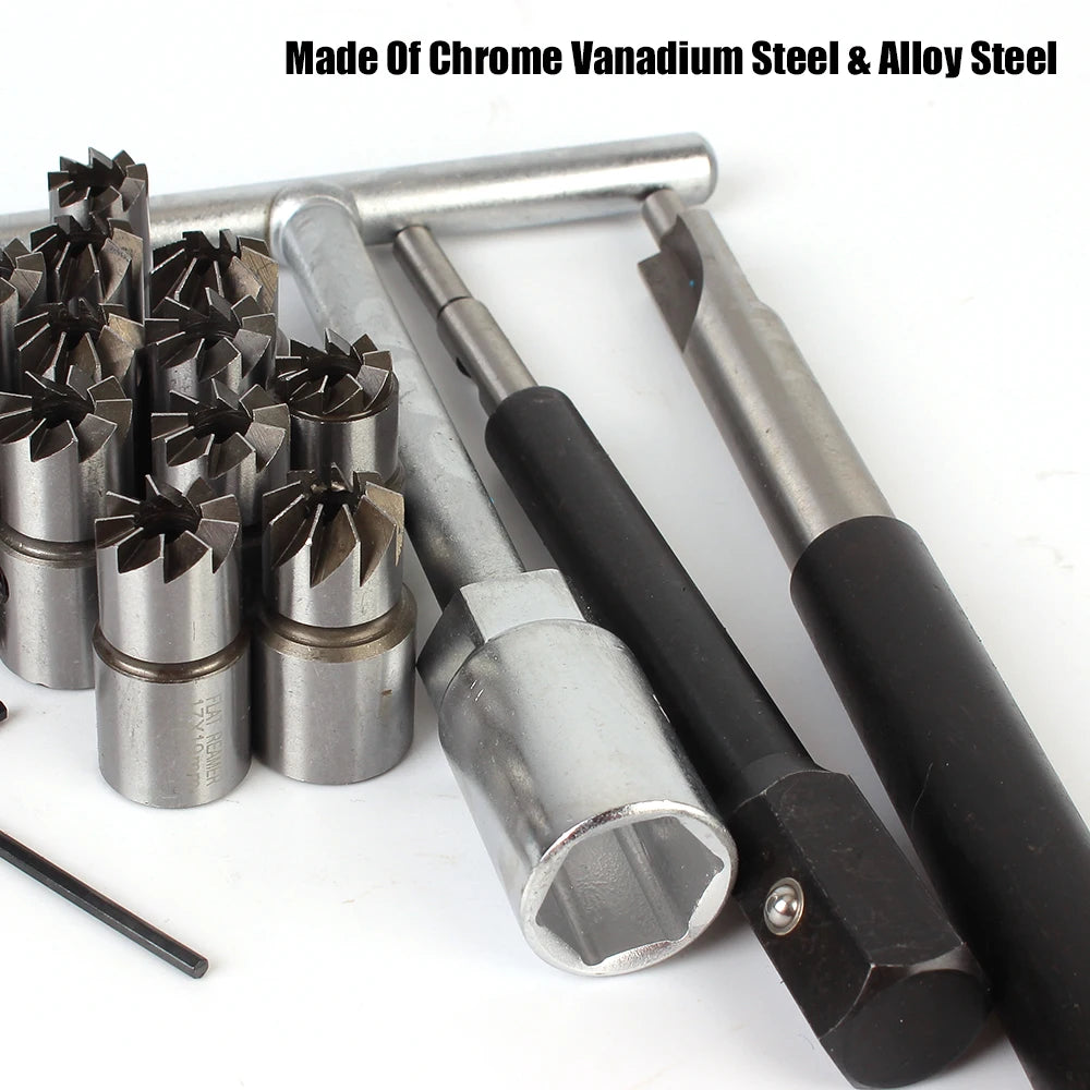 Car Diesel Injector Seat Cutter Set Oil Nozzle Reamer Carbon Remover Clean Kit Auto Repair Tool Automotive Accessories Universal
