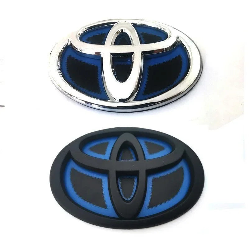 1x Blue Bottom Front Grille Badge Trunk Car Logo Emblem Suitable for Toyota RAV4 CAMRY COROLLA LANDCRUSER RAV4 VIOS SIENNA YARLS