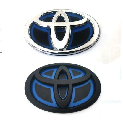 1x Blue Bottom Front Grille Badge Trunk Car Logo Emblem Suitable for Toyota RAV4 CAMRY COROLLA LANDCRUSER RAV4 VIOS SIENNA YARLS