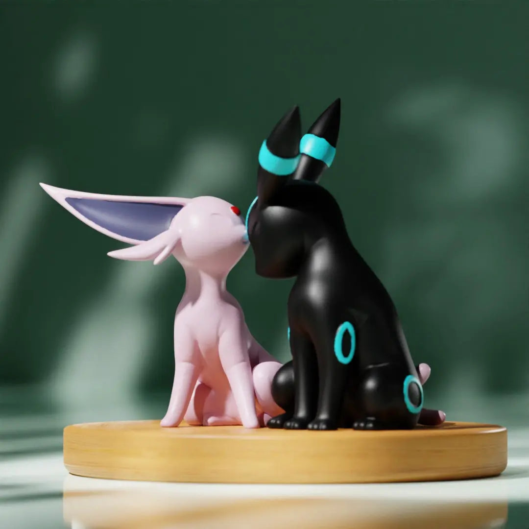 Genuine Espeon Umbreon Pet Elf Mini Anime Cartoon Cute Model Figures Desktop Ornament Collection Kids Toys Birthday Gifts