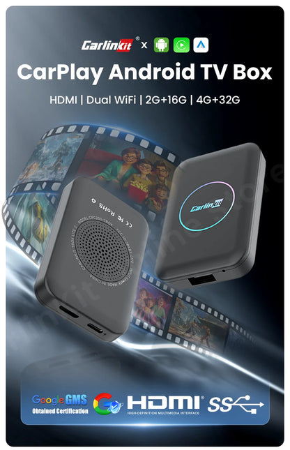 CarlinKit LiteS Android Tv Box Android auto CarPlay Wireless Adatper for Netfilx Youtube IPTV Spotify Skoda Volvo Honda Toyota