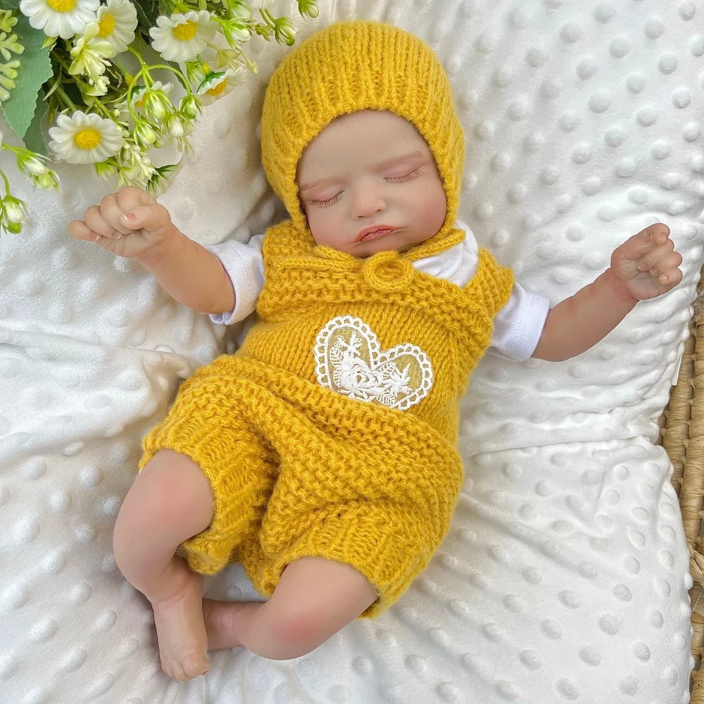 BZDOLL Asleep Reborn Baby Doll 18inch 45 CM 3D Skin Cloth Body Real Look Fashion Toy Birthday Gift For Kids
