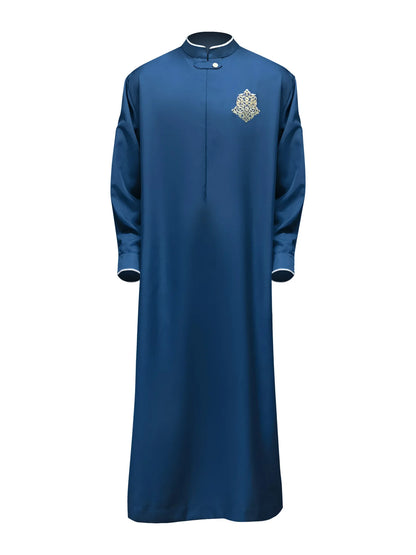 2026 New Men's Clothing: Embroidered Men's Robe With Pockets Muslim Long Dress Robe Abaya Ramadan Dubai Luxury Islam Elegant