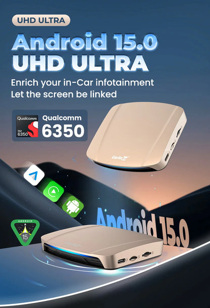 Ultra box 8GB+128GB 5G netAndroid 15.0 SM6350 Ai Box CarPlay Wireless Android Auto Wireless Adapter Support Youtube Netfilx IPTV