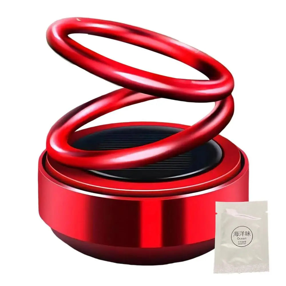 Car Perfume Diffuser Rotating Solar Air Freshener Double-ring Aromatherapy Diffuser Scent Car Decoration Interior Accessories