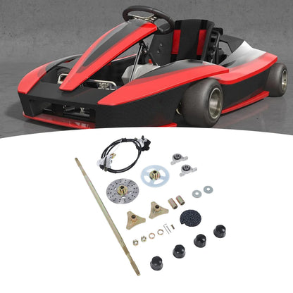 Go Kart Rear Axle Assembly 29in Axle Length Sturdy Chain Sprockets Disc Brake Calipers Kit for 50cc 70cc 90cc ATV Quads