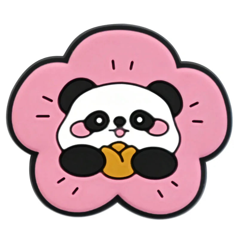 1/20/50/100Pcs Panda Series Shoe Charms Cute animal Shoes Accessories Decoration Clog Sandal Buckle Bithday Holiday Party Gifts