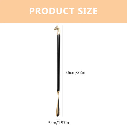 Long Handle Shoe Horn Wooden Copper Shoehorn Ergonomic Shoe Lifter for Elderly Pregnant People Back Knee Pain Relief Household