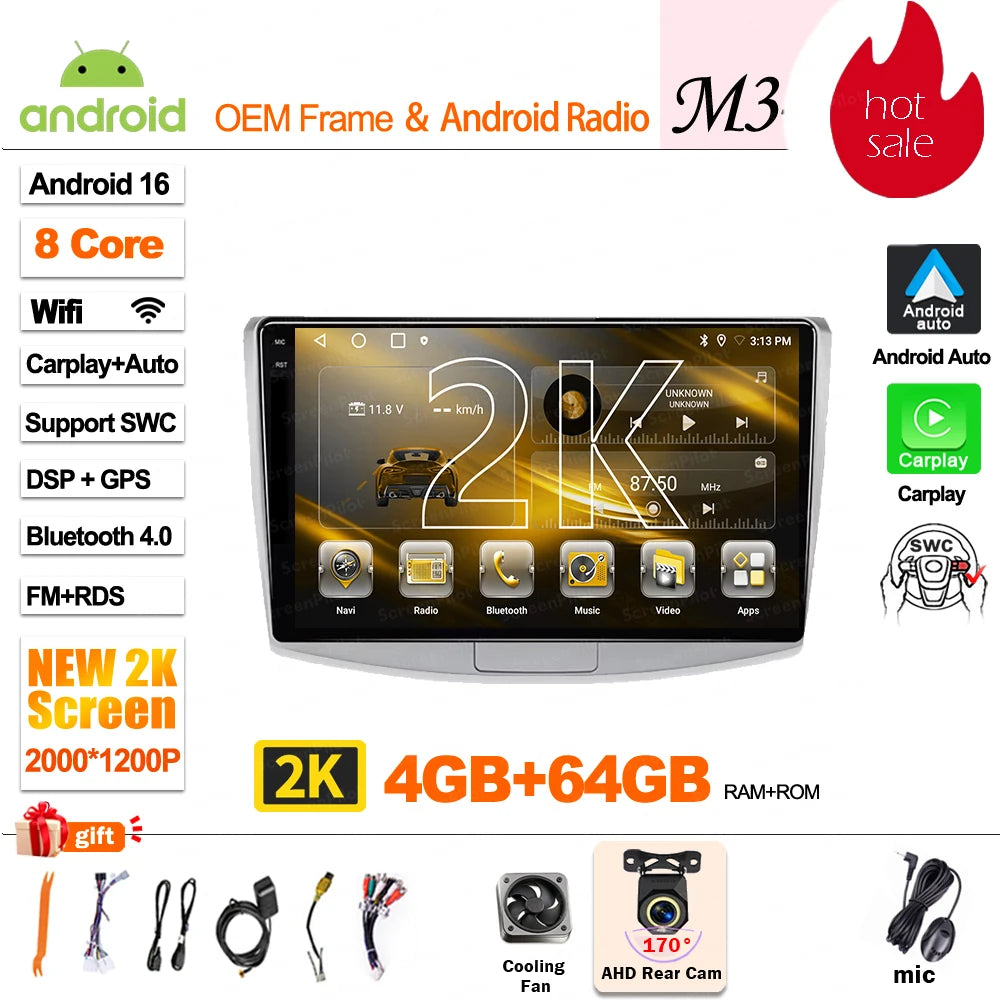 For Volkswagen VW Passat B6 B7 B8 CC 2007- 2021 Android 16 Car Radio Multimedia Video Player GPS Navigation Touch Screen RDS 5G