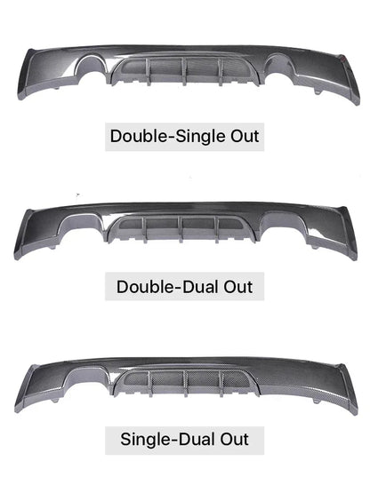 M Sport M Tech Rear Diffuser Bumper Carbon Fiber Body Kit MP Diffusor Spoiler Lip For BMW 2 Series F22 F23 2014-2020 Replacement