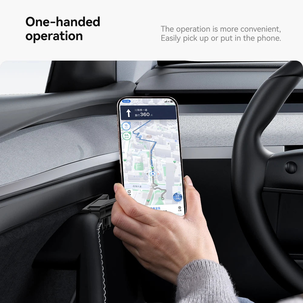 YZ For Tesla Model 3 Y Highland Juniper Door Handle Magnetic Car Phone Holder 360 Degree Rotation Metal Car Mount for All Phones