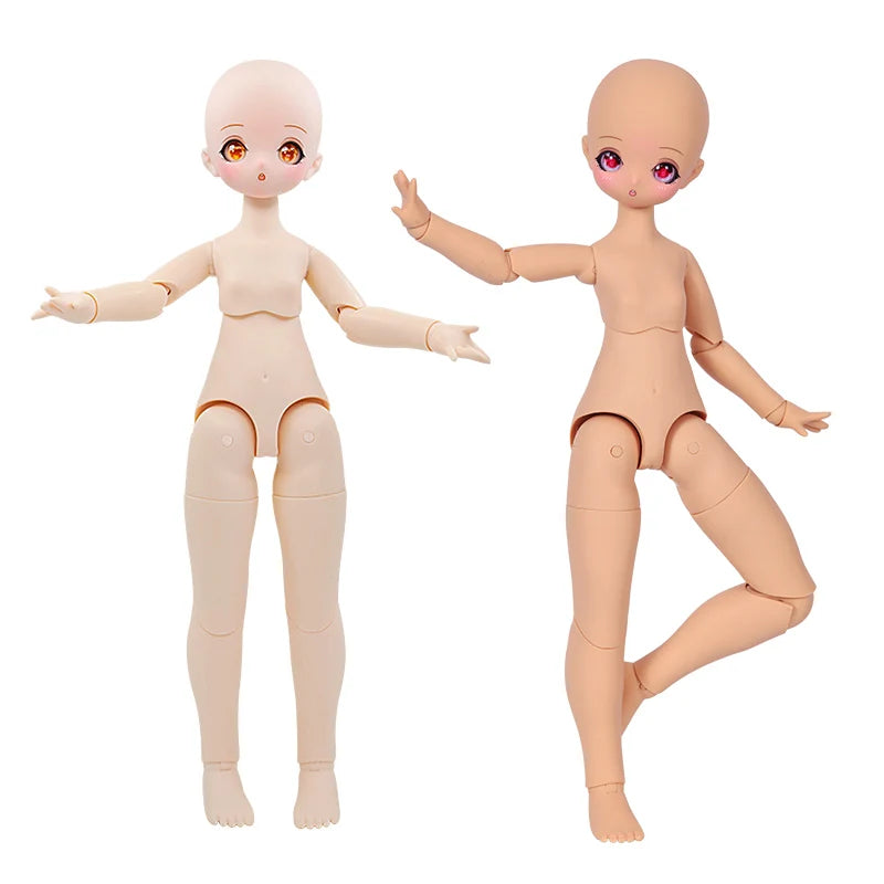 ICY DBS 1/4 Dream Fairy Nude Doll with Eye Makeup or No Makeup white and tan skin 40cm Makeup Doll Head and Body Toy Gift SD