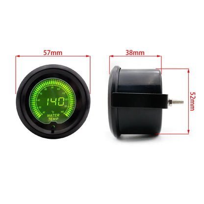 Brand New 2" 52mm EVO 7 Colors LCD Water temp gauge 40-140 Celsius Water temperature meter With Sensor
