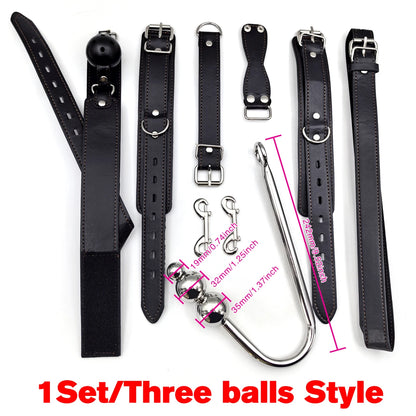 BDSM Anal Hook Leather Suit SM Anal Plug Handcuff Collar Restraint Butt Plug Adult Pleasure Sexual Wellness Adult Sex Toys