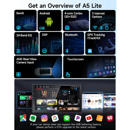 7 inch 2Din Android Car Multimedia Player Carplay Screen Android Auto Bluetooth Radio Double 2 Din Car Stereo A5 A5L Atotozone