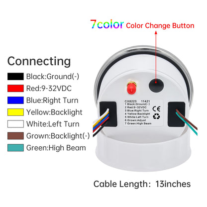 85MM Digital GPS Speedometer 0-160MPH 0-200KMH Speed Meter With GPS Antenna For Car Marine Boat 7 Color Backlight Speed Gauge