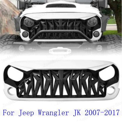 Shark Style for Jeep Wrangler JK 2008-2017 4x4 Front Bumper Grilles Offroad Racing Grills Air Vent Cover Trim Body Kit Auto Part