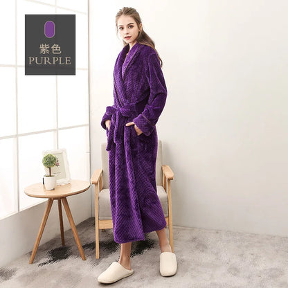 Thickened Extended Bebe Velvet Couple Robe Women's Winter plus Size Fashion Sleepwear Men's XXXL Sexy Home Clothes Pyjamas
