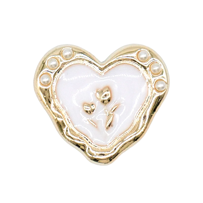 1/29PCS Acrylic Shoe Charms Golden Flower Heart Luxury Jewelry Shoe Accessories Fashion Women Shoe Decoration for Clog Sandal