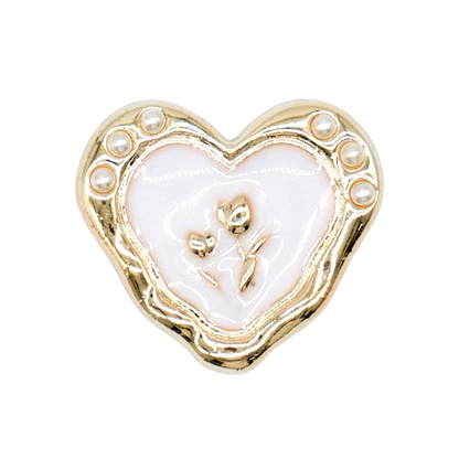 1/29PCS Acrylic Shoe Charms Golden Flower Heart Luxury Jewelry Shoe Accessories Fashion Women Shoe Decoration for Clog Sandal