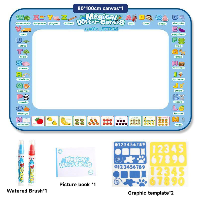 100x80CM Magic Water Drawing Mat Toys Coloring Doodle With Reusable Fluorescent Pen Painting Board Magic Toys Mat Kids Gifts