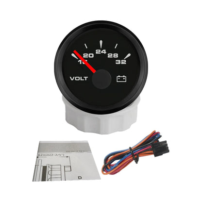 RHAXEL 2" 12V DC Voltmeter Volt Gauge 8-16V 16-32V 18-32V 9-32V with 8 Backlights for Car Boat Motor RV Truck