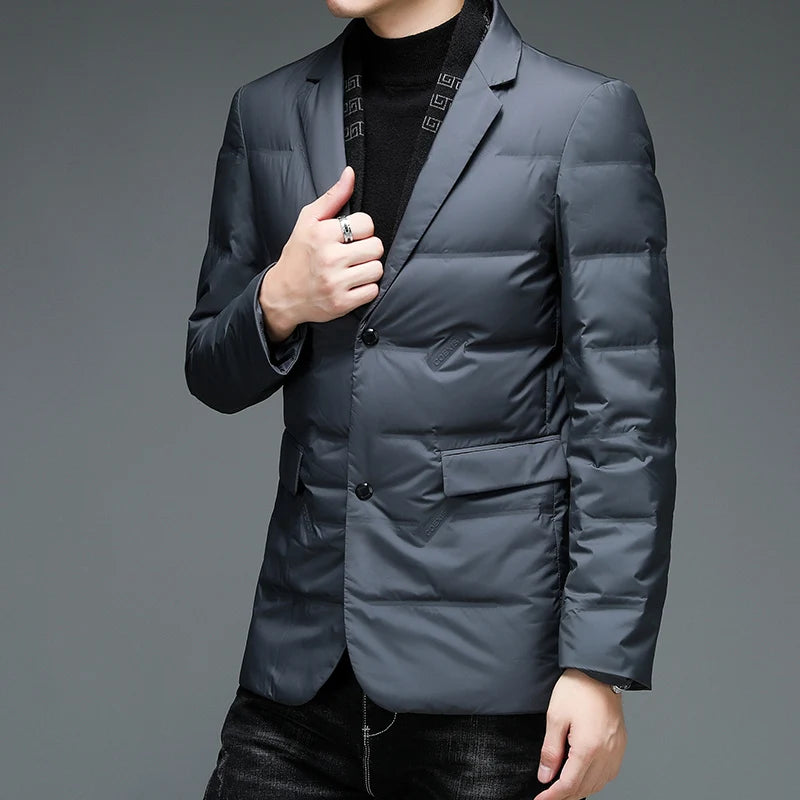 Down Suit Men 2025 New Style Middle-Aged Men's Fashionable Winter Warm and Comfortable Down Jacket Dad Winter Suit Jacket