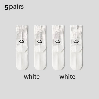 1/5 Pairs Men's Cotton Crew Socks Cushioned Breathable Long Socks Work Casual Running Cycling Athletic Socks