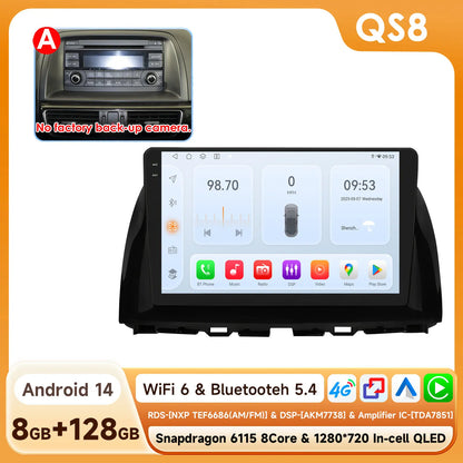 Hizpo 10.1" Eelectronic Devices Car Radio For Mazda CX-5 2012 2013 2014 2015 GPS Navigation Head Unit  6115 RDS Wireless CarPlay