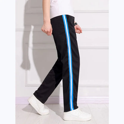 Black Unisex New Track Pants Casual Sweatpants mens Striped Bastic Trousers Straight Pants Joggers Simple Work Pants