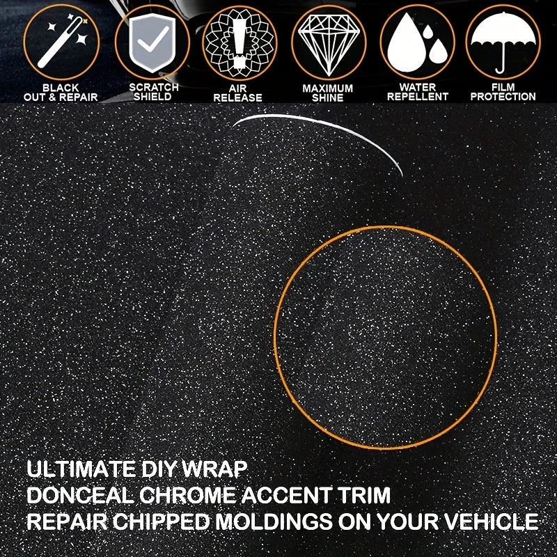 PVC 30/50CM Car Black Flash Film Vinyl Stickers Waterproof Self-adhesive DIY Decorative Stickers Auto Parts For Audi a3/q7/a4