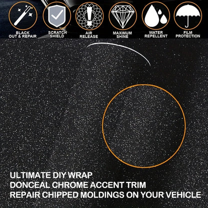 PVC 30/50CM Car Black Flash Film Vinyl Stickers Waterproof Self-adhesive DIY Decorative Stickers Auto Parts For Audi a3/q7/a4