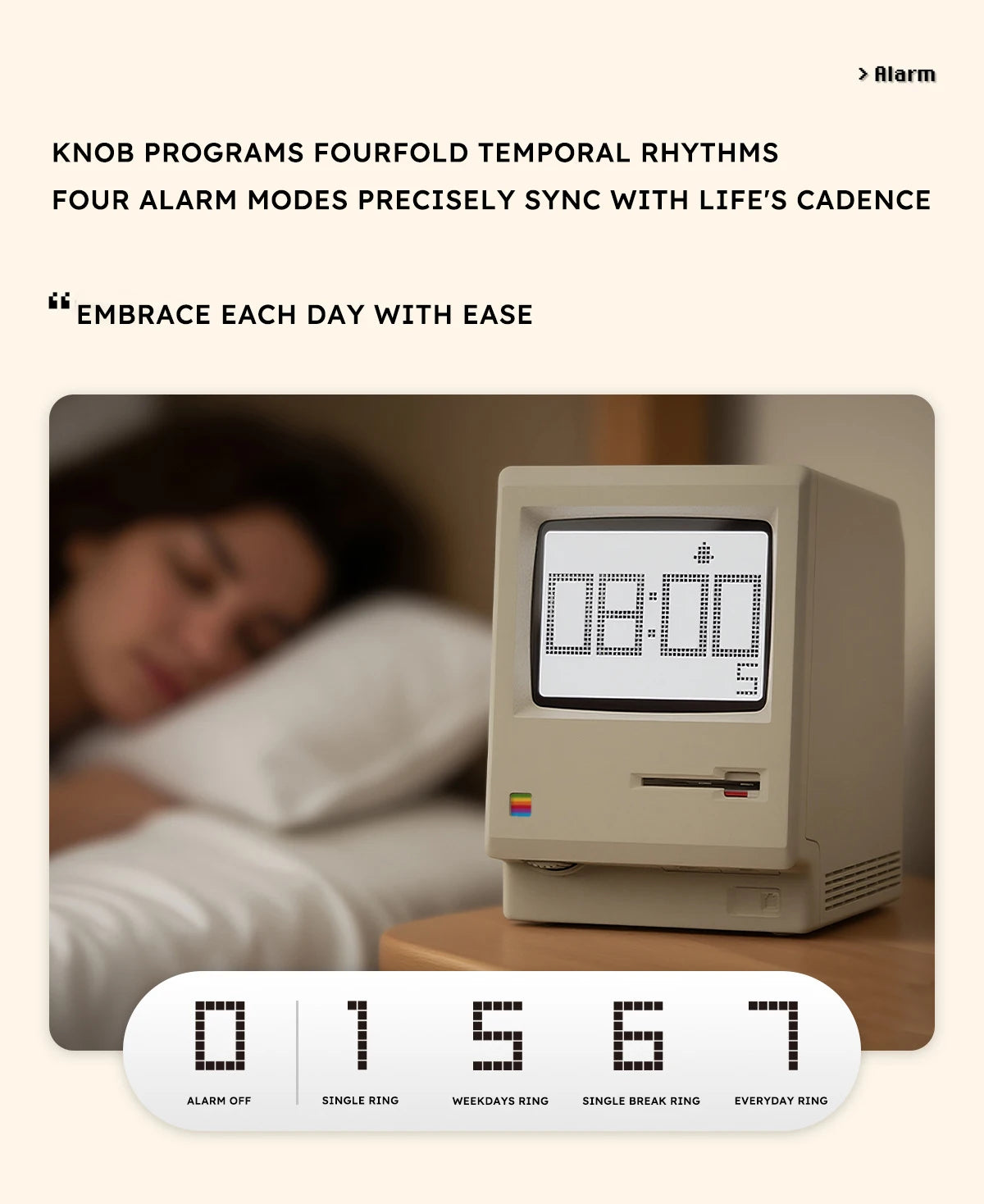 Retro Macintosh Alarm Clock A Classic Desktop Ornament with A Digital Clock Design