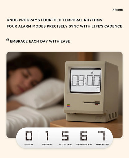 Retro Macintosh Alarm Clock A Classic Desktop Ornament with A Digital Clock Design