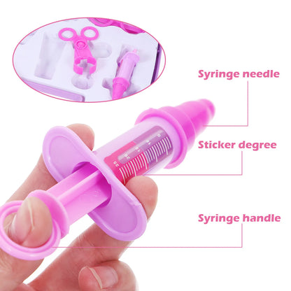 14Pcs Doctor Kit Set Pretend Play Nurse Accessories Carrying Case Role Play Educational Kit for Kids Boys Girls