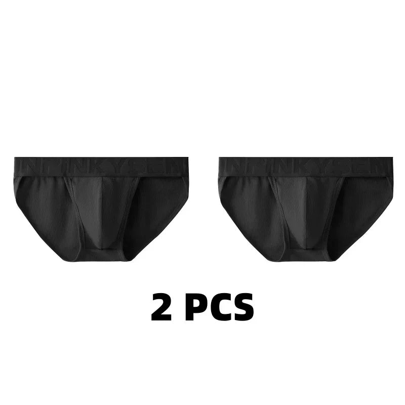1/2/3 PCS Men's Underwear Mens Breathable Thread Modal Panties Breathable Skin Friendly Mid Rise High Fork Solid Color Briefs