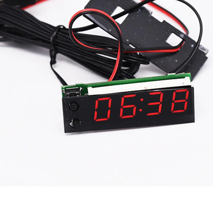 Car Clock Temperature Voltage Monitor Panel Meter Light in Weight Professional Premium 3-In-1 Durable Accessories Multifunction