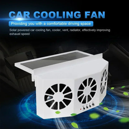 NEW Solar Powered Car Exhaust Fan Car Window Fan Cooling Radiator Energy Saving Auto Coole Portable Deodorization Ventilator