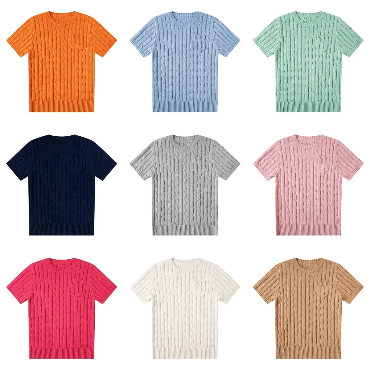 women's t-shirts and polos old money style Classic round neck Women's shirt embroidered chest pocket knitted short sleeved shirt