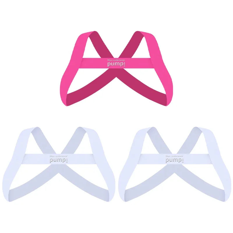 Chest Straps Men's Sexy Elastic Breast Belt Chest Bondage Muscle High Stretch Shoulder Straps Sports Fitness Club Party Costume