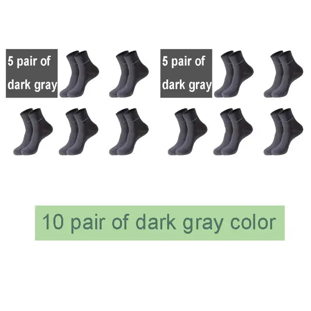 10 Pairs/Lot Men's Bamboo Crew Socks Comfortable Breathable Casual Business Socks High Quality Brand Guarantee Male Gift Set