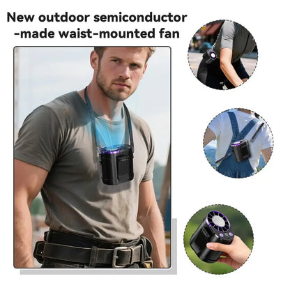 Semiconductor Cooling Waist Fan Portable Clip On Mini Air Conditioner Ice Compress 3 Speed Long Battery Life Quiet Fan