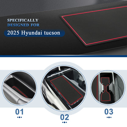 RUIYA for Hyundai Tucson NX4 Limited 2025 2026 Car Door Groove Mat Anti-slip Slot Pad Auto Hyundai Tucson 2025 Accessories