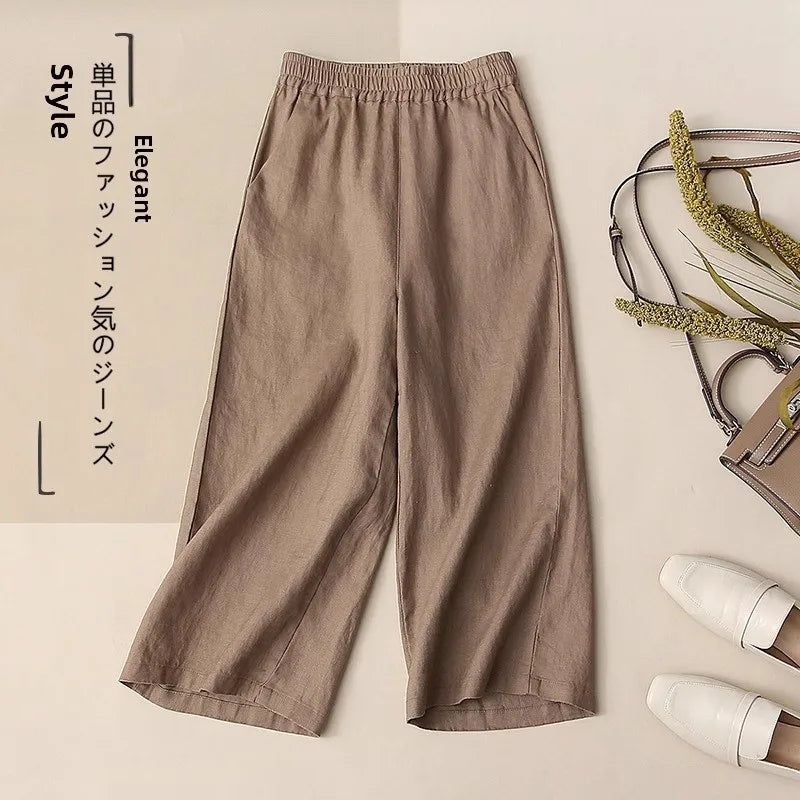Fashionable Retro Linen Top And Pants Set for Women High End Cotton Linen Ensemble Summer 2026 Elegant Two Piece Suit