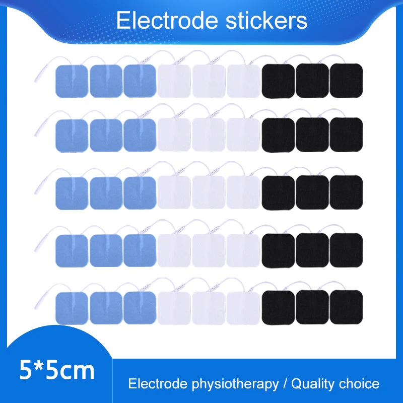 5*5cm 2mm Plug Tens Electrodes Pads Accessories Non-woven Fabric Self  Adhesive Replacement Patch for Electric Massager