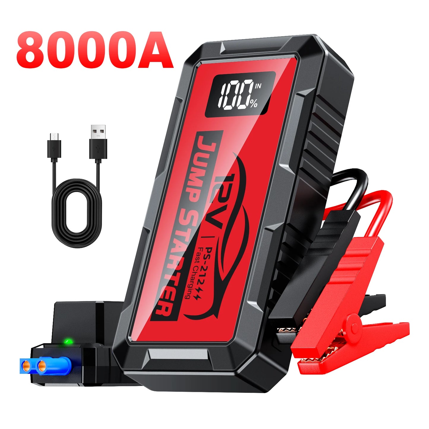 2026 12000amp 10000a 8000a 4000a Powerful Capacitor 12v Booster Charger Auto Starting Device Power Bank Car Jump Starter Battery